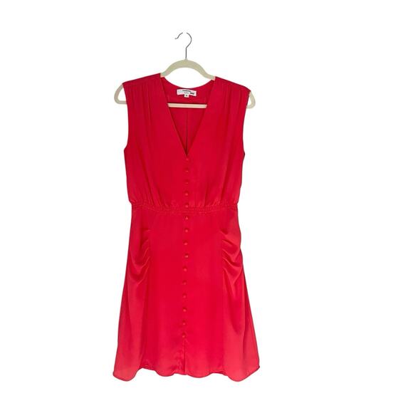 Thakoon Teaberry V neck Dress Sz 6 Coral Pink Effortless Chic Feminine ASOTV - Picture 2 of 12